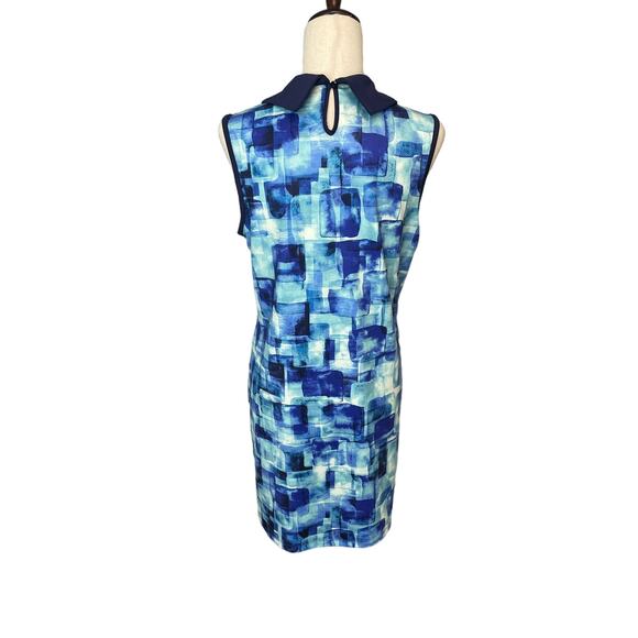 Coral Bay Golf sleeveless polo golf dress w/ pockets multi blues women's PM - Picture 3 of 6